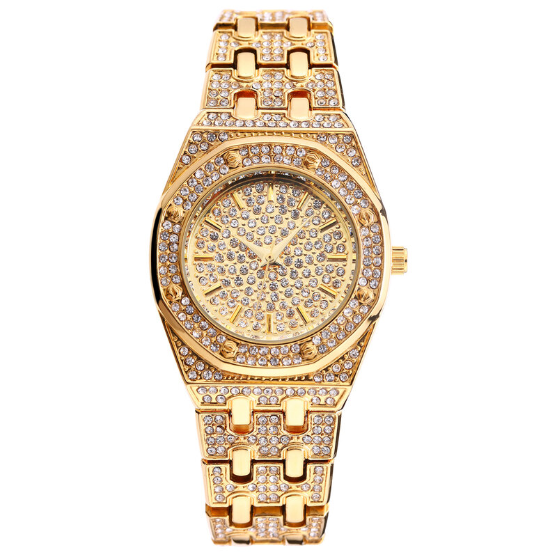 Luxus Volle Steine Diamant Frauen Uhr Quarz Bling Eis aus Uhr für Frauen Damen Kleid Armbanduhren montre femme relogio