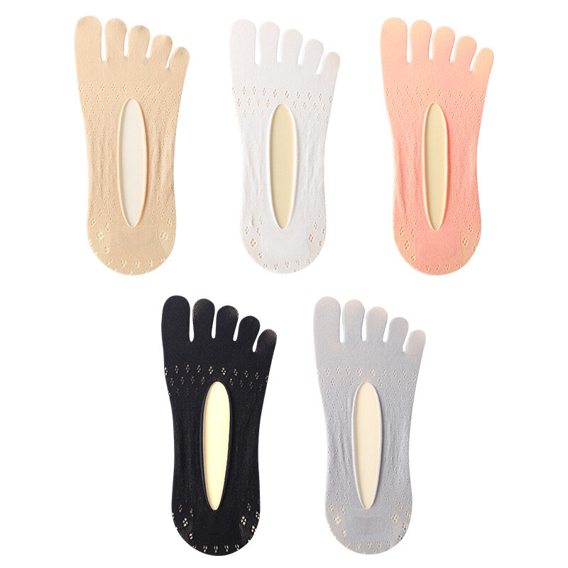 Breathable Cotton Sponge Insoles Pads 5 Toes Cushion Metatarsal Sore Forefoot Support Massage Toe Socks