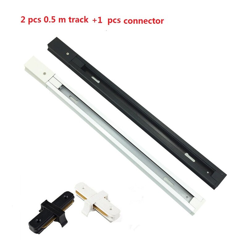 2-Wire 0.5 meter Thick Aluminum Track Rail LED Track light rail with connectors Universal rails track lighting fixtures