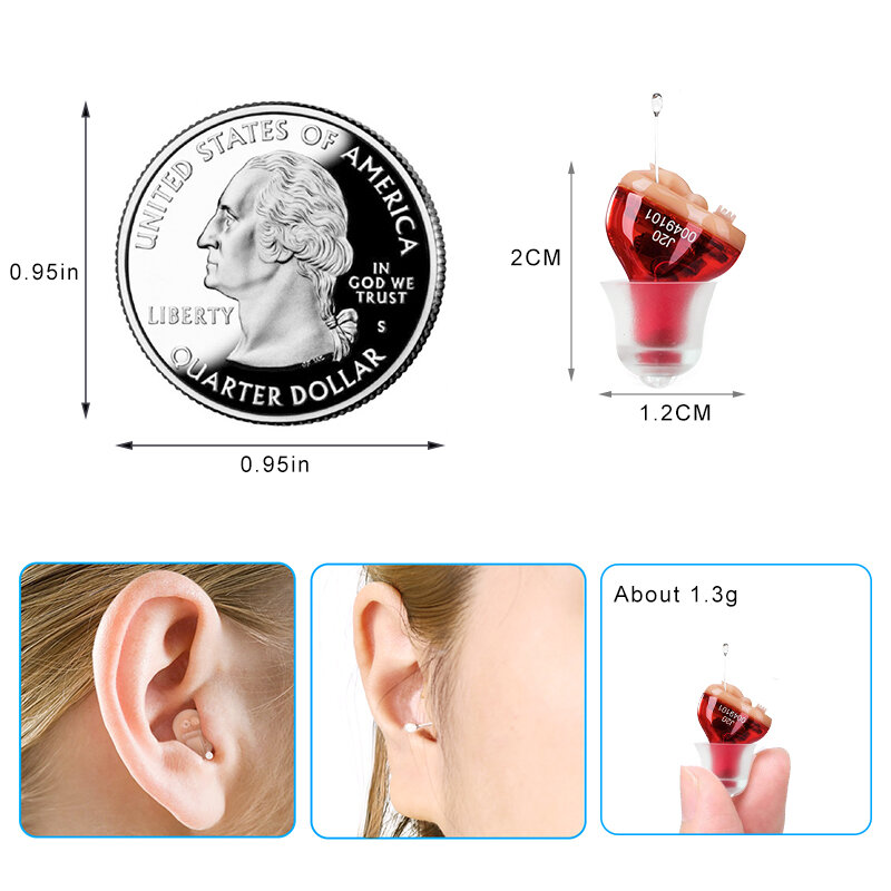 Hearing Aids Audifonos for Deafness/Elderly Adjustable J20 Micro Wireless Mini Size Invisible Ear Sound Amplifier Drop Shipping