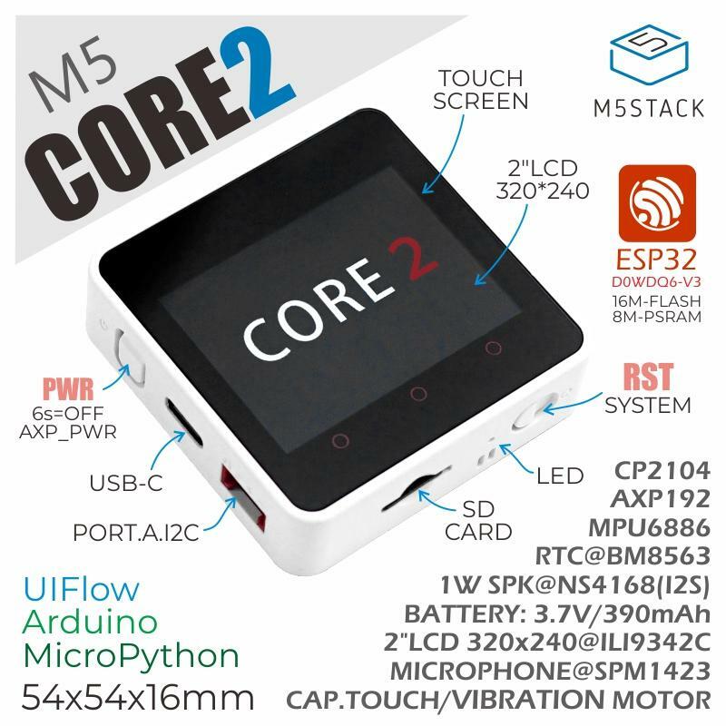Kit de desarrollo IoT oficial M5Stack Core2 ESP32