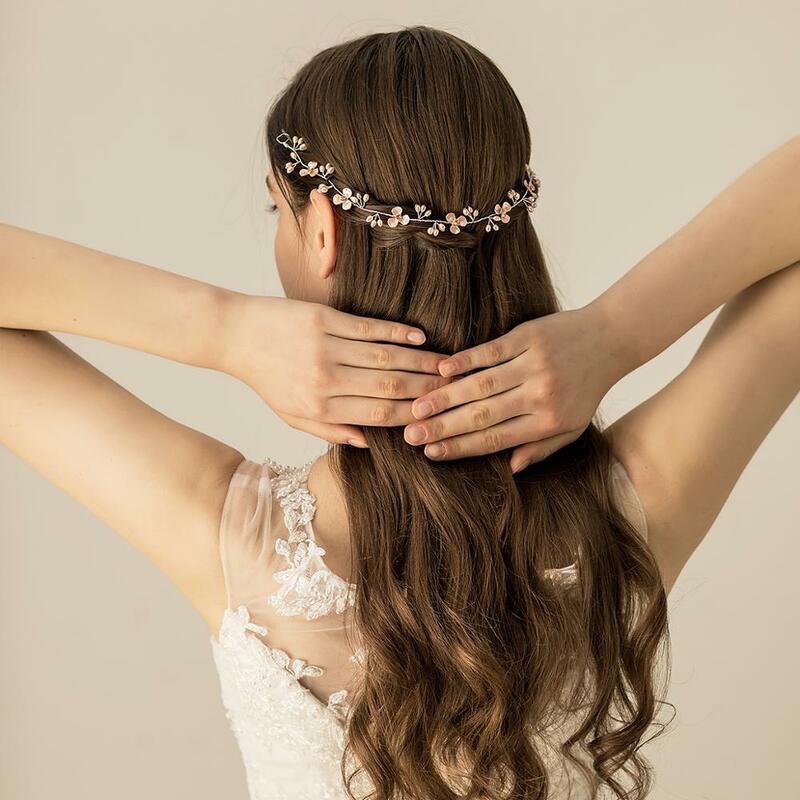 O527 Colourful real freshwater pearl bridal hairpiece chinese beaded crystal bridal headpiece for wedding party