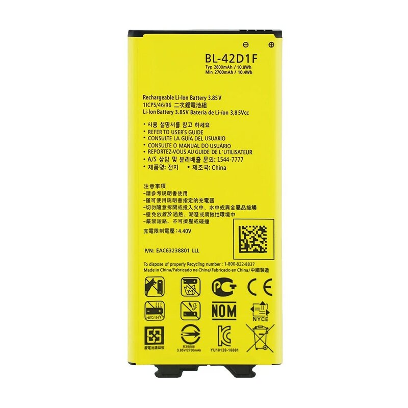 OHD Bateria Do Telefone Original Para LG G3 G4 G5 V20 K10 Bateria LTE BL-53YH BL-51YF BL-42D1F BL-45A1H BL-44E1F Baterias