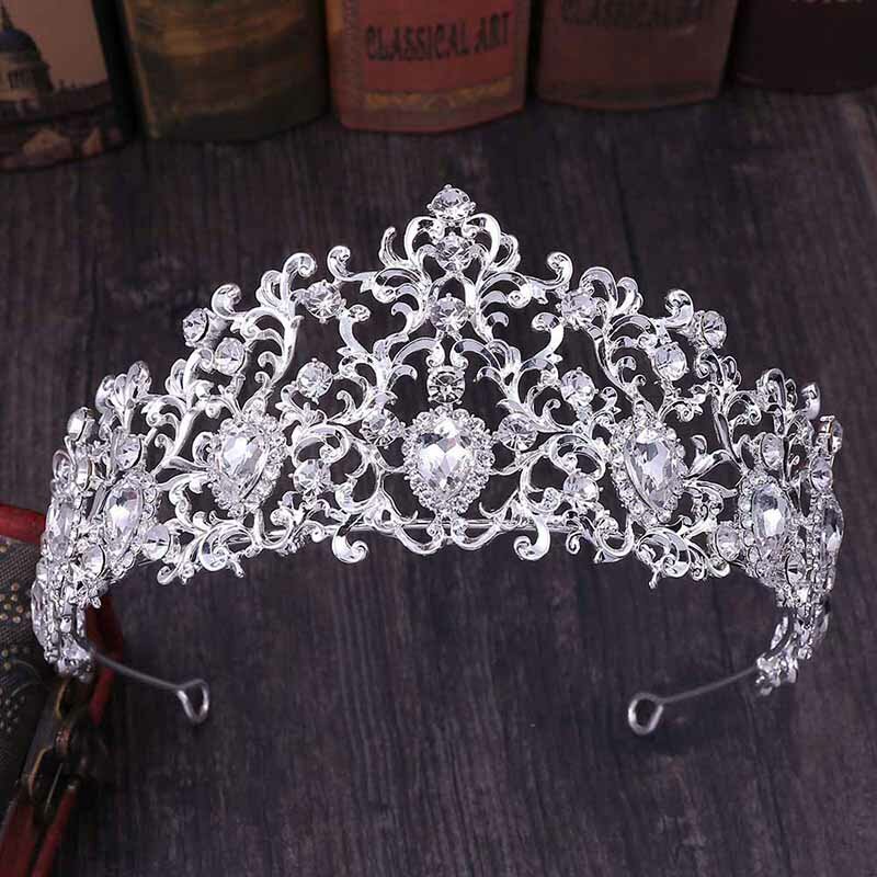 Baroque Tiaras Bridal Wedding Crown Shining Rhinestone Headbands Hairbands for Women Girls Princess Pageant Party diadema