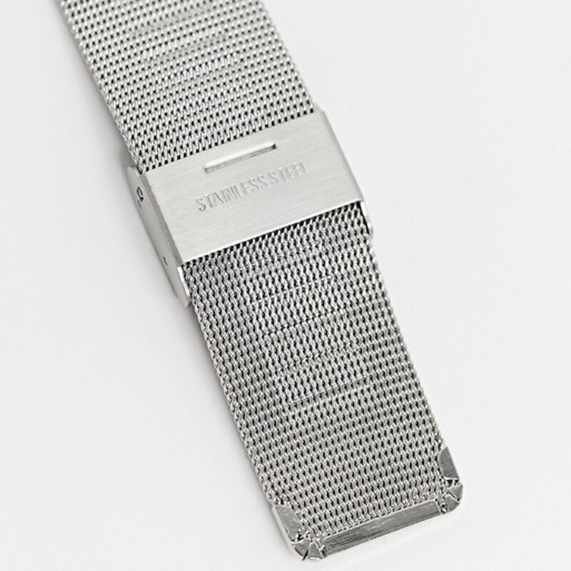 Relógio de quartzo árabe da correia da malha de prata dos homens dos relógios 2021 para homem simples e elegante