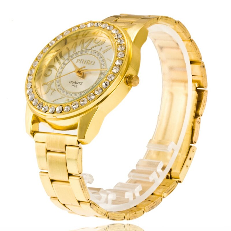 Marke Frauen Uhren Legierung Stahl Mode Luxus Diamant Uhren Quarz Armbanduhren gefälschte gold uhren diamant uhr für männer reloj