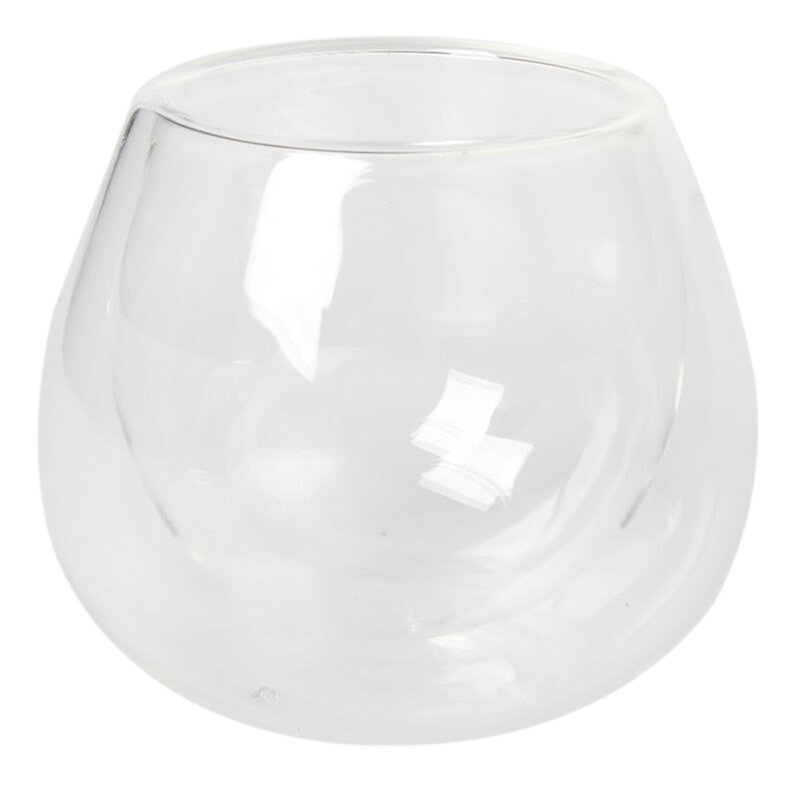 Copo de chá transparente do creme do vidro da dupla camada da proteção térmica da esfera