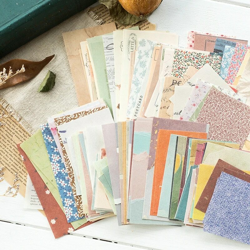60 folhas vintage colagem scrapbooking/cartão que faz/journaling especial diy retro fonte material