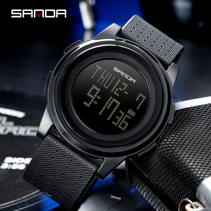 SANDA-Reloj deportivo militar para Hombre, cronógrafo Digital analógico, de cuarzo, a la moda, resistente al agua