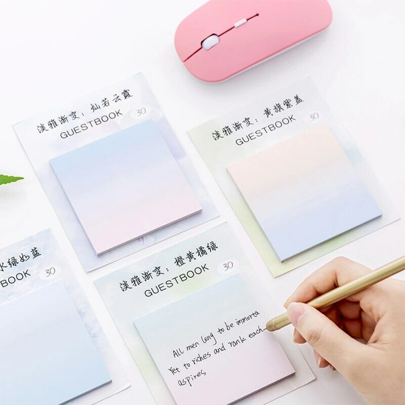 30sheets Gradient Sticky Notes Memo Pad Message Post tabs Office School Supplies Stationery Accessories