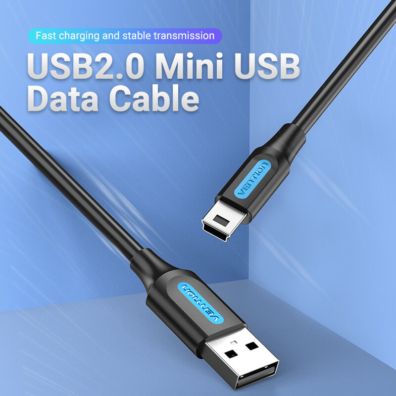 Vention-minicable USB de carga rápida para cámara Digital, Cable de datos para HDD, MP3, reproductor MP4, DVR, GPS, 2,0