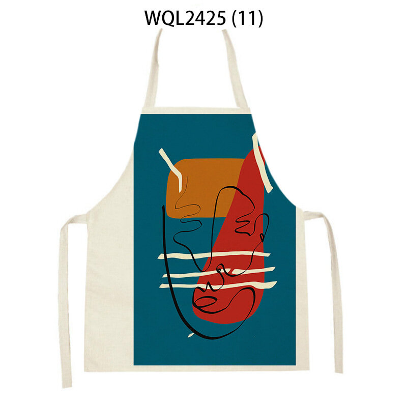 Apron Linen Fabric Sleeveless Coverall Housework Dust-proof Daily Household Kitchen Anti-fouling Cleaning Apron Cooking