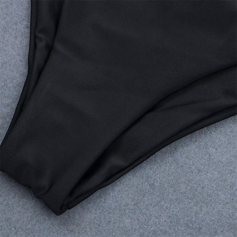Calcinha de biquíni preta para mulheres, fundo de natação sexy, cintura baixa, parte inferior do biquíni