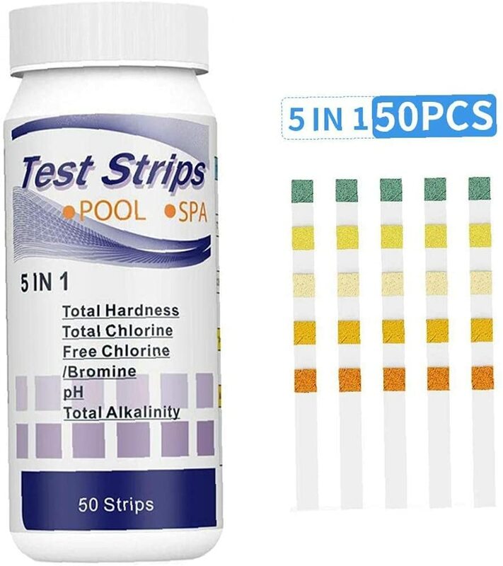 PH Test Strips 5 in 1 Swimming Pool and Spa Water Quality Test Strips Measure Paper