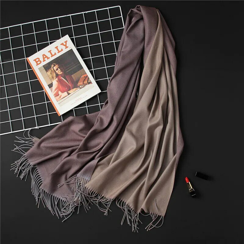 Зимний женский шарф 2021, модные однотонные мягкие кашемировые шарфы для женщин, шали, накидка, одеяло, женский шарф, кисточка