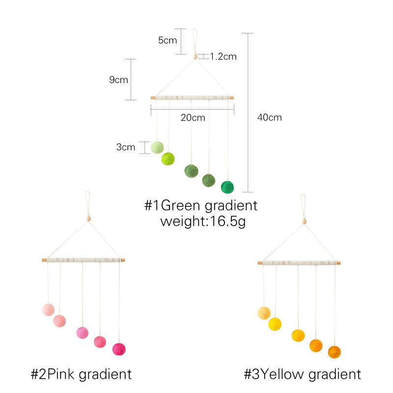 아기 침대 벨 다채로운 아기 모바일 펜던트 몬테소리 장난감, 유아 주의 컬러 감각 훈련 장난감, 아이용 선물, 1 개