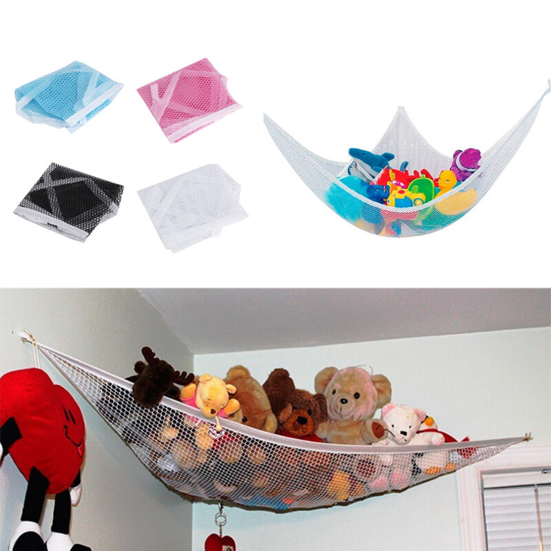 Hamaca de animales de peluche para habitación de niños, red organizadora de almacenamiento, soporte de 4 colores, 80x60x60cm