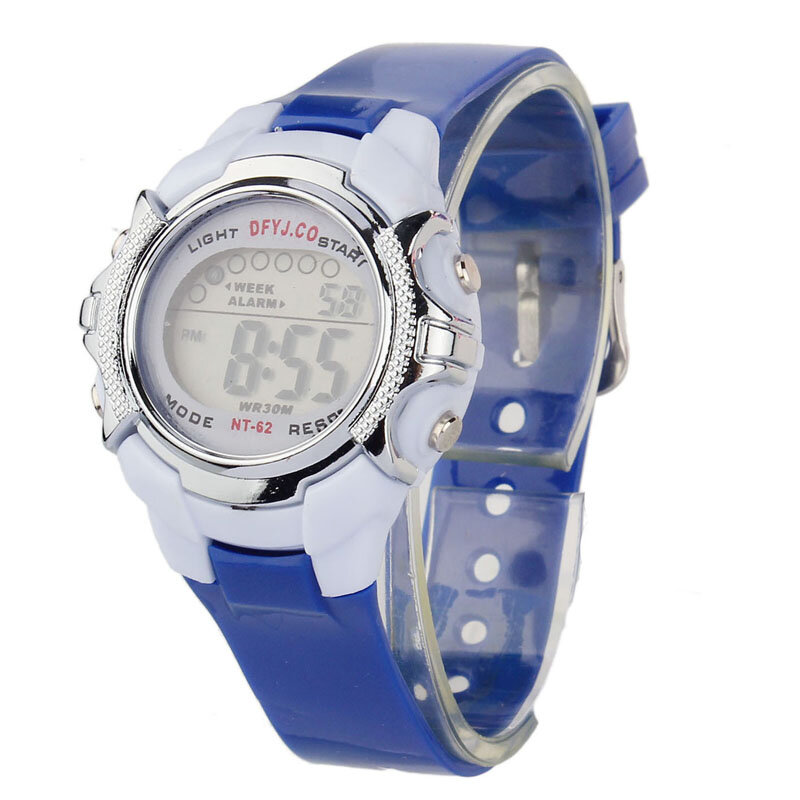 Dzieci wodoodporny cyfrowy LED Alarm kwarcowy data sport zegarek na rękę cukierki kolor silikonowy zegarek na rękę dla dzieci dzieci Q