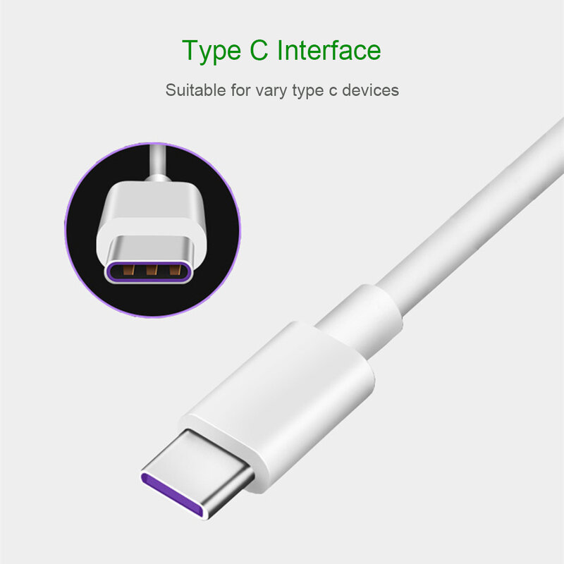 Cable USB tipo C Original 5A, carga rápida para Huawei, Samsung, Xiaomi, cargador de teléfono móvil, Cable de USB-C