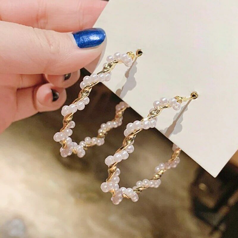 Perle Ohrringe für frauen Korean Trendy Atmosphärischen ohrringe perlen Ohr Ring Hängen Piercing Schmuck Hochzeit Party Geschenk Weibliche