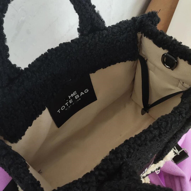 Borsa a tracolla in pelliccia sintetica di marca firmata di lusso borsa da Shopping invernale soffice da donna in peluche moda di grande Volume di alta qualità