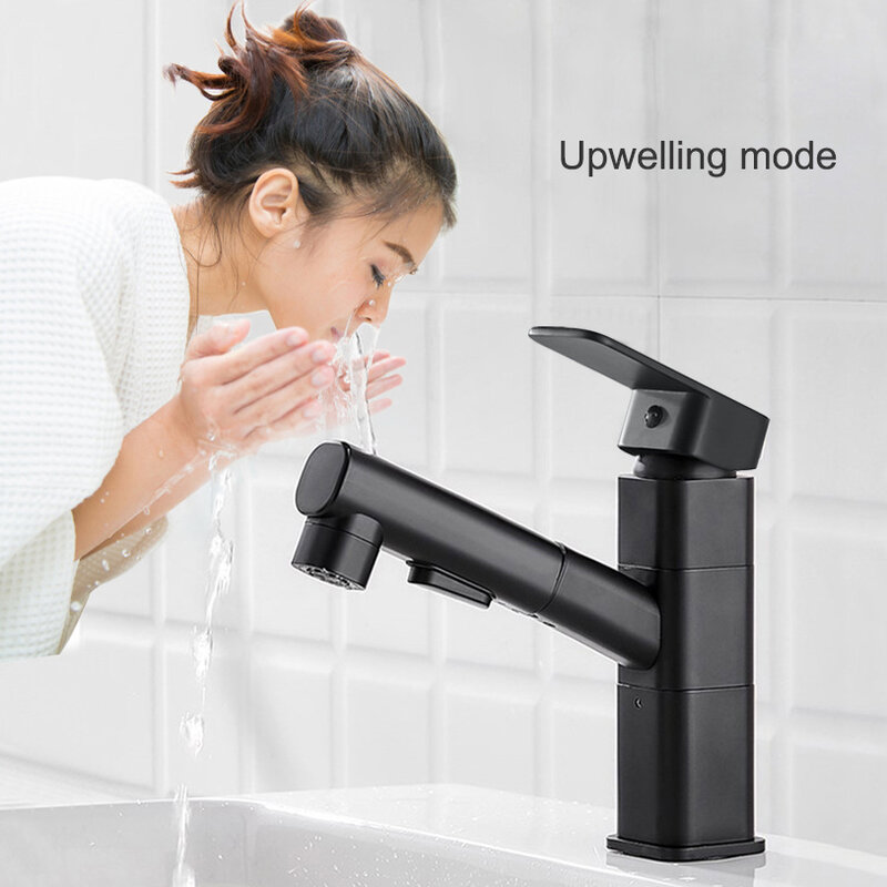 Rotação de bronze torneira da pia do banheiro mixer pull out desgin bacia água do chuveiro cabeça encanamento tapware para acessórios banheiro