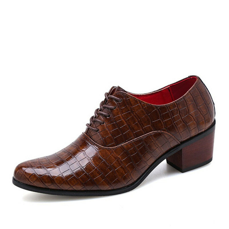 Scarpe con tacco da uomo in pelle formale marrone vendita calda scarpe eleganti con crepe moda uomo scarpe Casual scarpe da sposo a punta da uomo
