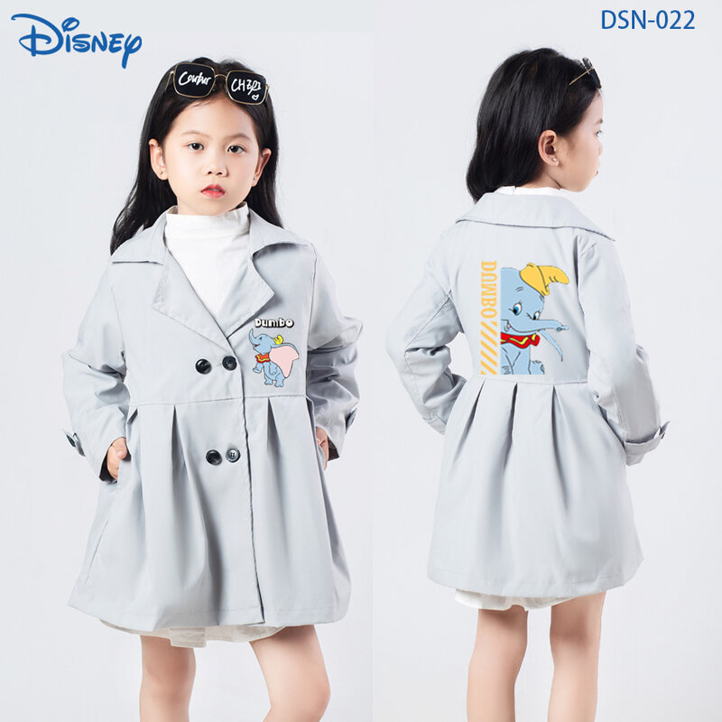 Disney Cartoon Children Clothing Jacket Autumn New Coat Baby Boy Girl Outing Clothes Jacket Double Breasted Trench Coat