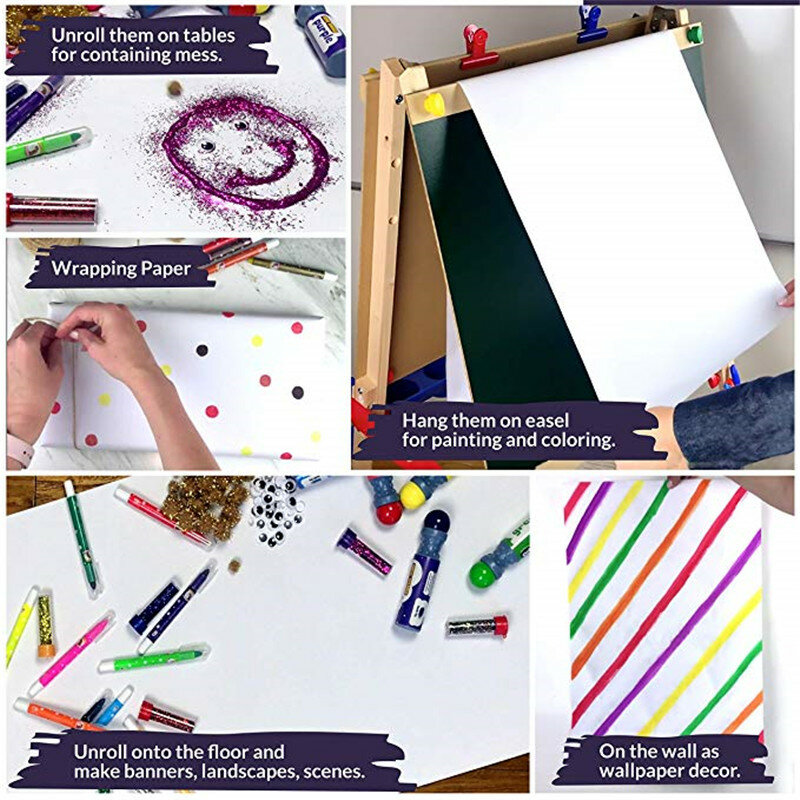 12Inch 100 Kaki Putih Coklat Gambar Kertas Kraft Kertas Roll untuk Anak Sekolah Kegiatan Kerajinan dan Seni Lukisan kertas Cat Air