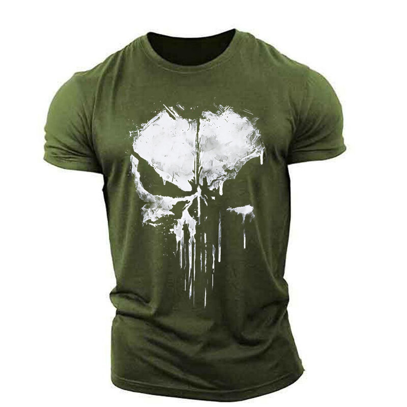 Punisher – t-shirt imprimé crâne pour homme, vêtement de sport d'extérieur léger, fin et respirant, élastique