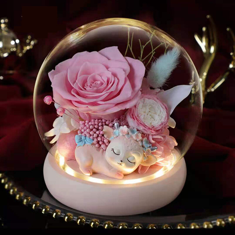 Bouquet de fleurs roses immortelles, décoration pour la maison, salon, ornements de décor coréen, cadeaux de Festival créatifs, décoration de mariage