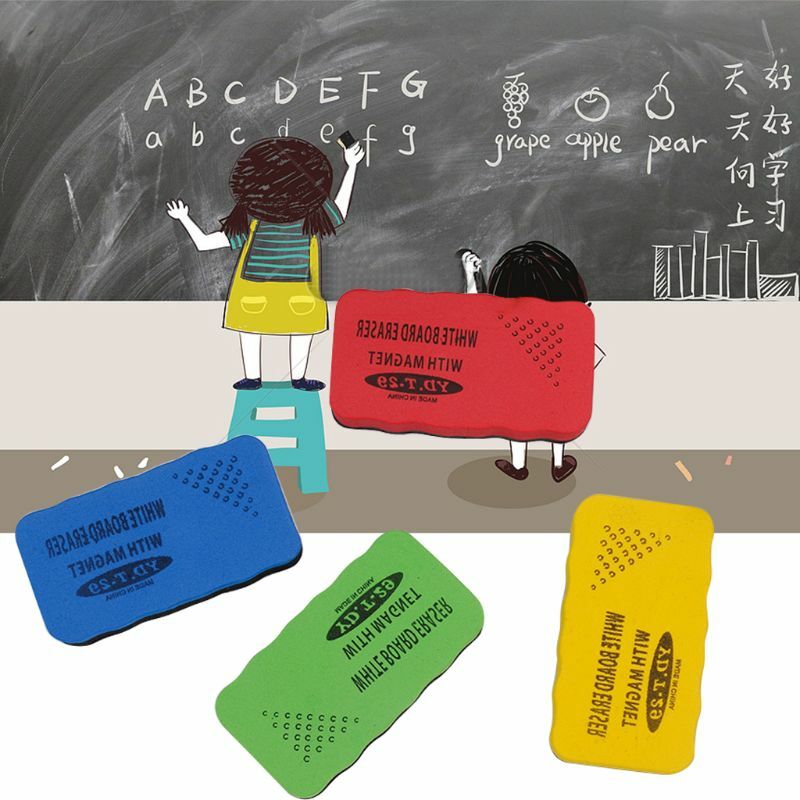 Magnético seco-wipe branco borracha marcador limpador crianças escola material de escritório