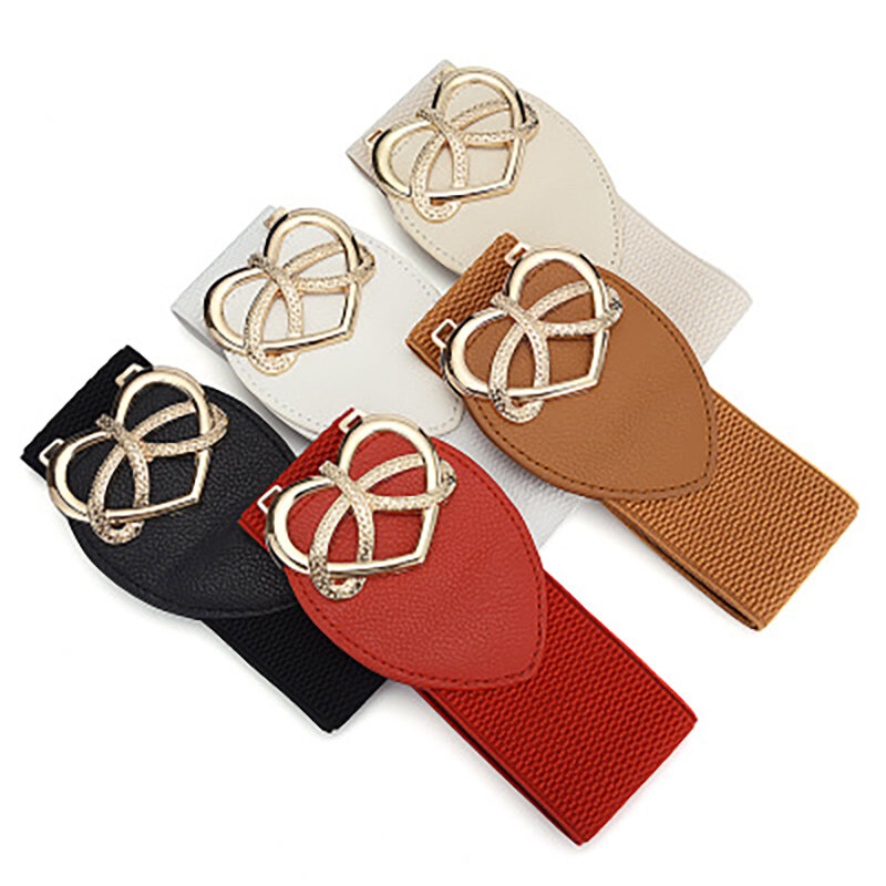 Cinturón elástico de estilo coreano para mujer cinturón ancho con h 
