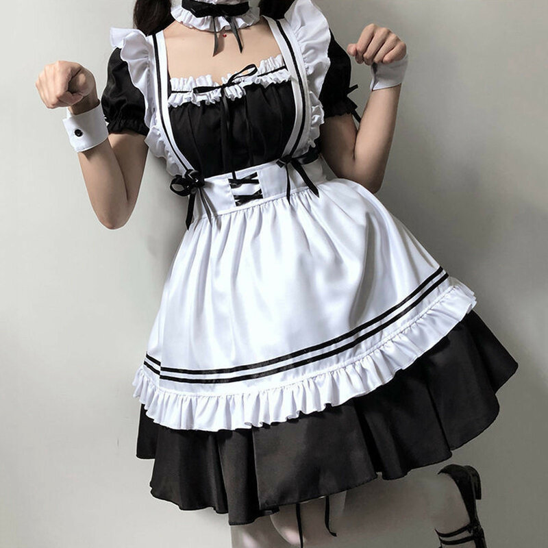 Женский косплей-костюм милой горничной, японская одежда для анимационного шоу, одежда для шоу, японская одежда, косплей официантки, 1048