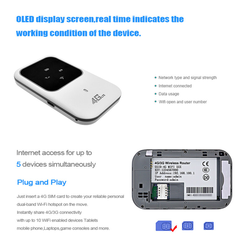 Портативный 4G LTE мобильный широкополосный телефон Мбит/с разблокированный Wi-Fi модем