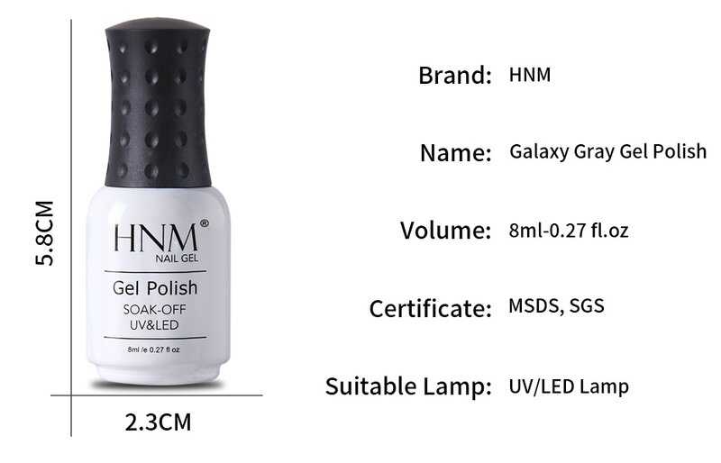 HNM-esmalte de uñas en Gel, Color Beige frío, translúcido, para manicura francesa, barniz LED UV semipermanente, 8ml