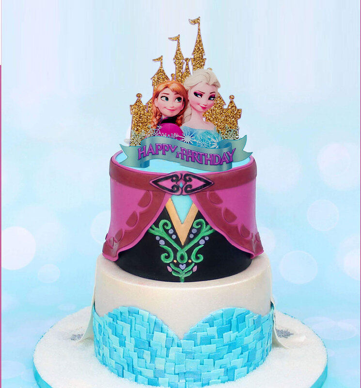 5 Pezzi Decorazioni per Torte Frozen, Happy Birthday Cake Topper