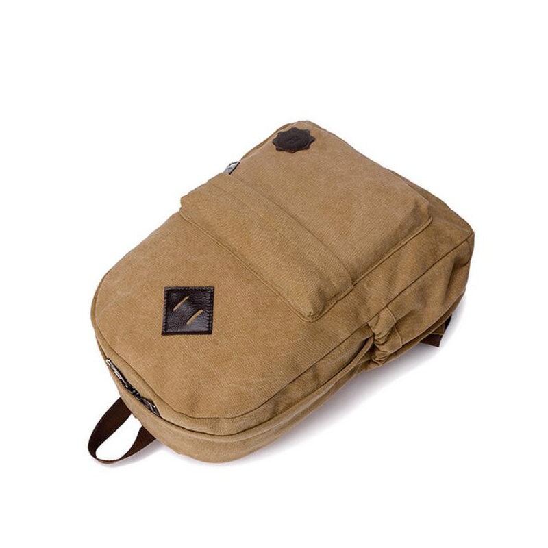 1 X Mens Vintageผ้าใบกระเป๋าเป้สะพายหลังRucksackโรงเรียนเดินทางแล็ปท็อปกระเป๋าทำงาน