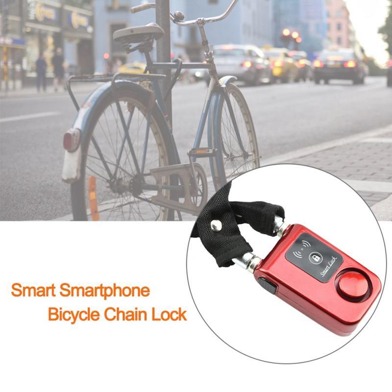 Y797G wodoodporny inteligentny łańcuch rowerowy Bluetooth blokada z zabezpieczeniem przeciw kradzieży Smartphone blokada sterowania czerwony 2019 nowy