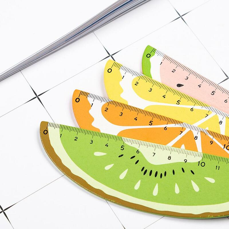 Régua em plástico de desenho animado adorável estilo melancia, laranja, limão, kiwi, estudantes, artigos de papelaria