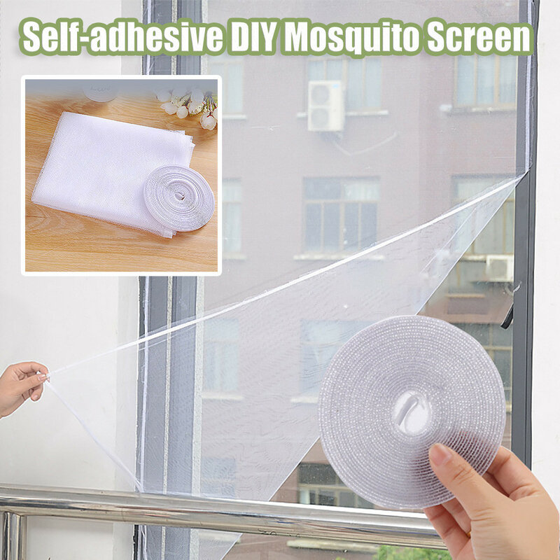Pantalla de mosquitos cifrado con Velcro para ventana, mosquitera autoadhesiva a prueba de mosquitos, Protector para el hogar, accesorios de verano