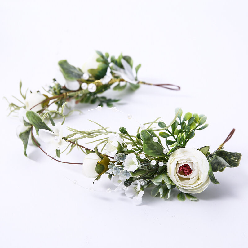 Sombrero de fiesta de boda para mujer, accesorios de cabello para chica, corona de flores, diadema para fiesta, tocado, guirnalda Floral ajustable