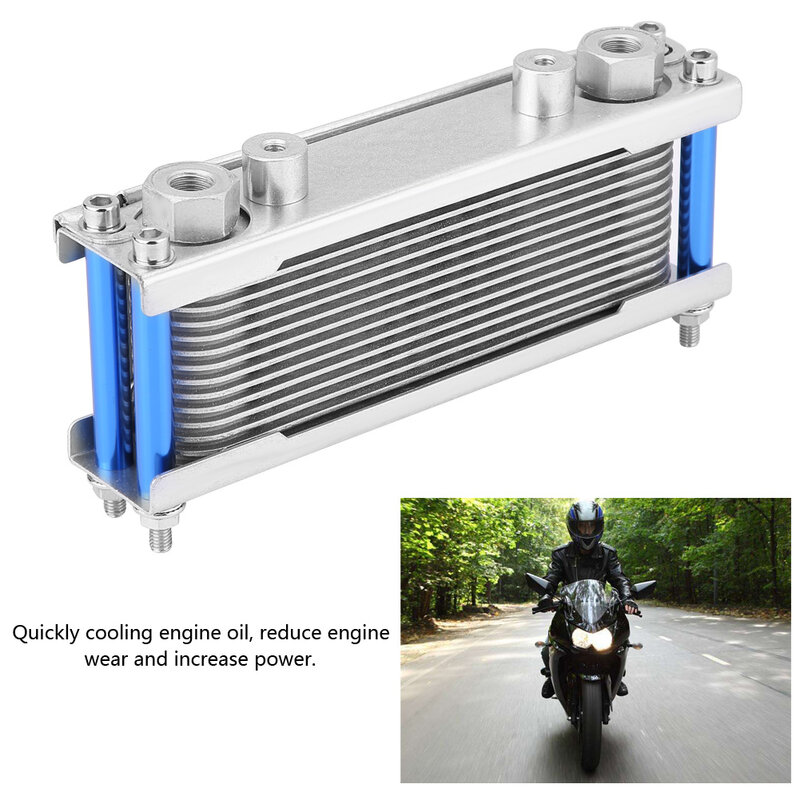 Universal Upgrade Aluminum Motorcycle Engine Oil Cooler Cooling Radiators for Motorcycles Dirt Bike 50CC-200C Horizontal Engine