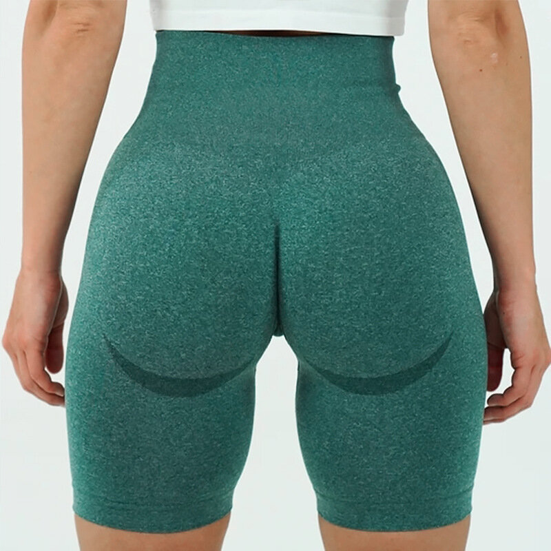 Sem costura yoga shorts mulheres cintura alta barriga controle correndo calças de fitness ginásio shorts super strethy treino shorts verão
