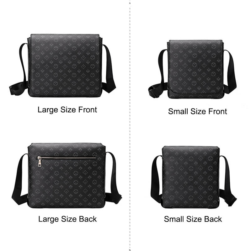 GLMAHUA Black Man Messenger Bags Classic Leather Shoulder Crossbody Bags For Men Business Briefcase Sling Printed Male Bag