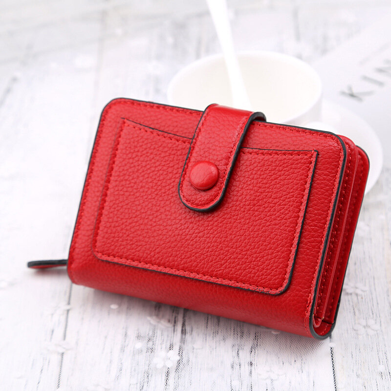 Nuovo 2021 piccolo Mini portamonete Hasp titolare della carta portafoglio donna fibbia in pelle cerniera marchio di lusso rosso nero