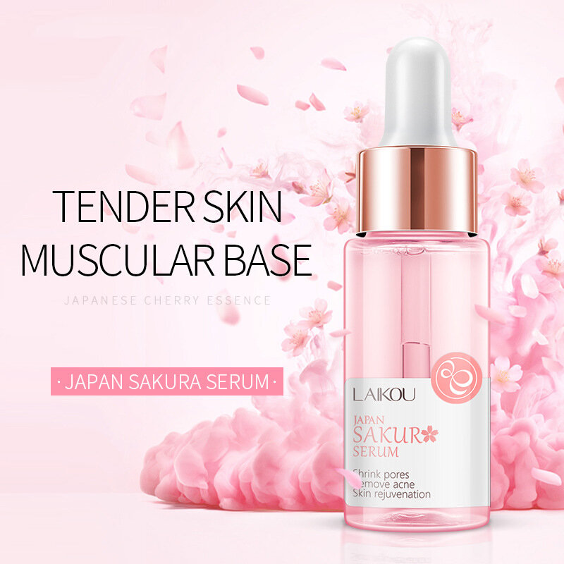 Profesional Serum Hydrating Sakura Minyak Jerawat Mengurangi Pori-pori Krim Anti Penuaan Menyembuhkan Kering Kulit Wanita Perawatan Kulit