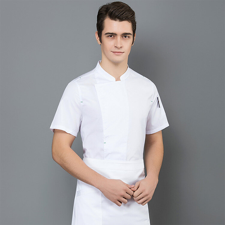 Men Women Restaurant Cooking Jackets Hotel Chef Kitchen Uniform Short Sleeve Cafe Sushi Waiter Workwear Clothing Cooking Tops
