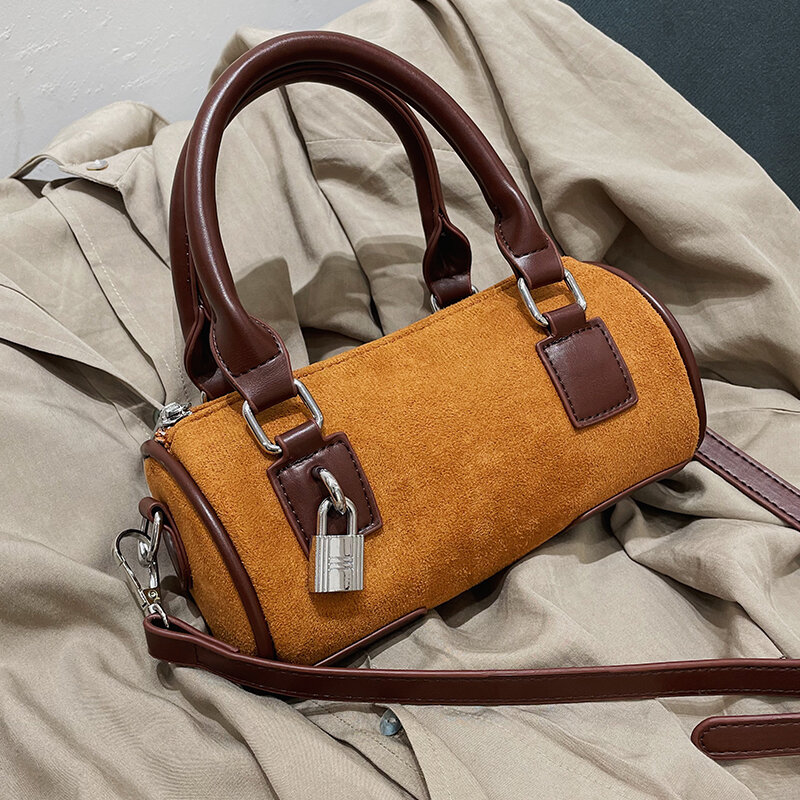 Borse a tracolla di Design a tamburo piccolo moda Scrub borse a tracolla per donna borsa a tracolla Tote Vintage borse da donna di marca di lusso