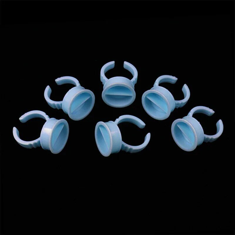 새로운 100pcs 일회용 블루 링 컵 속눈썹 접착제 또는 문신 안료 컨테이너 홀더 접목 속눈썹 5 종류